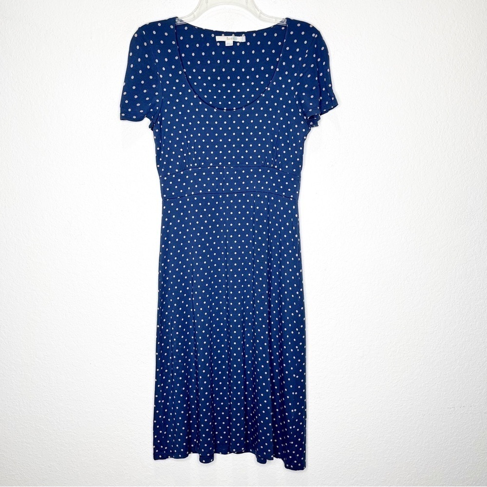 Boden Polkadot Jersey Dress Fit Flare